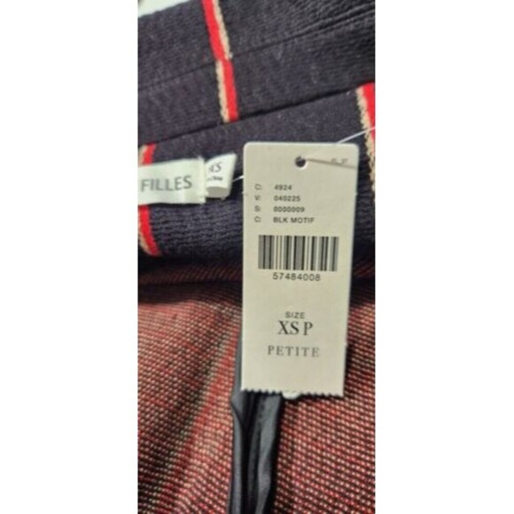 Anthropologie Women Cardigan Petite XS Avec Les Filles Sigrid Coat Black/Red - Picture 10 of 16